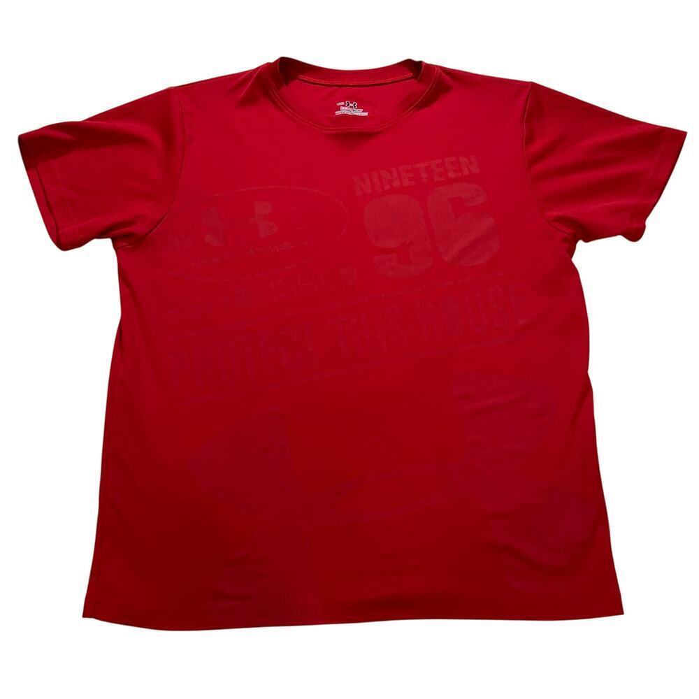 Under Armour Red T-Shirt sz Youth Large Protect This House Short Sleeve Tee